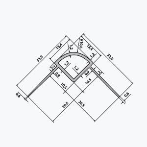 TEMPOLISTEL® B113 Профил за закръглена ъглова защита за преградна стена - Image 2